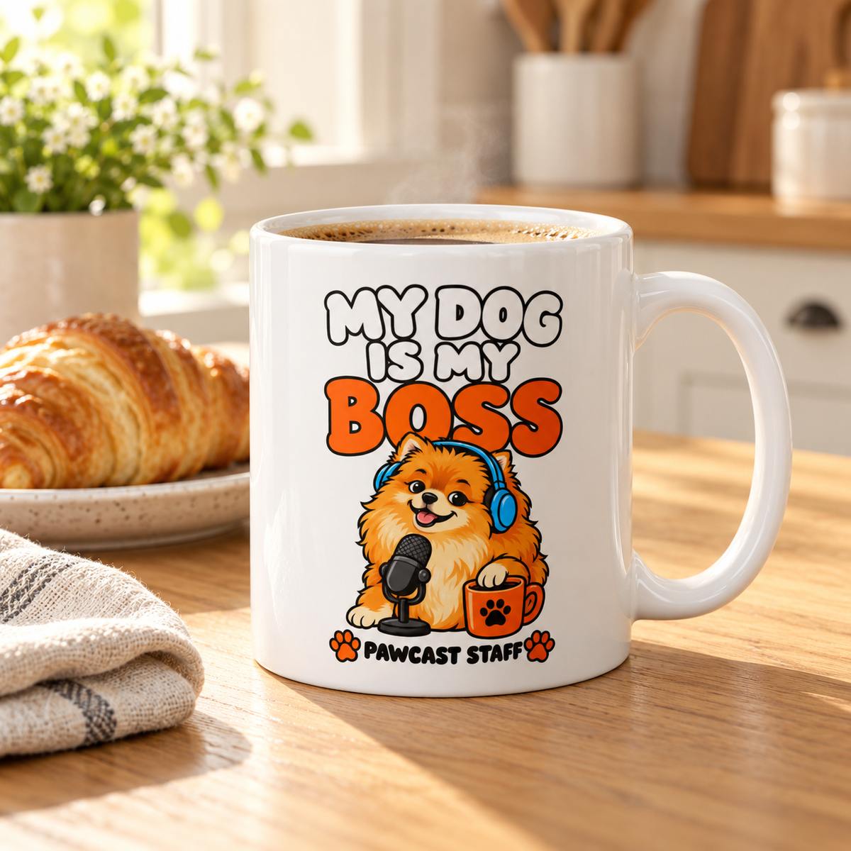 Pawcast “My Dog Is My Boss” Mug