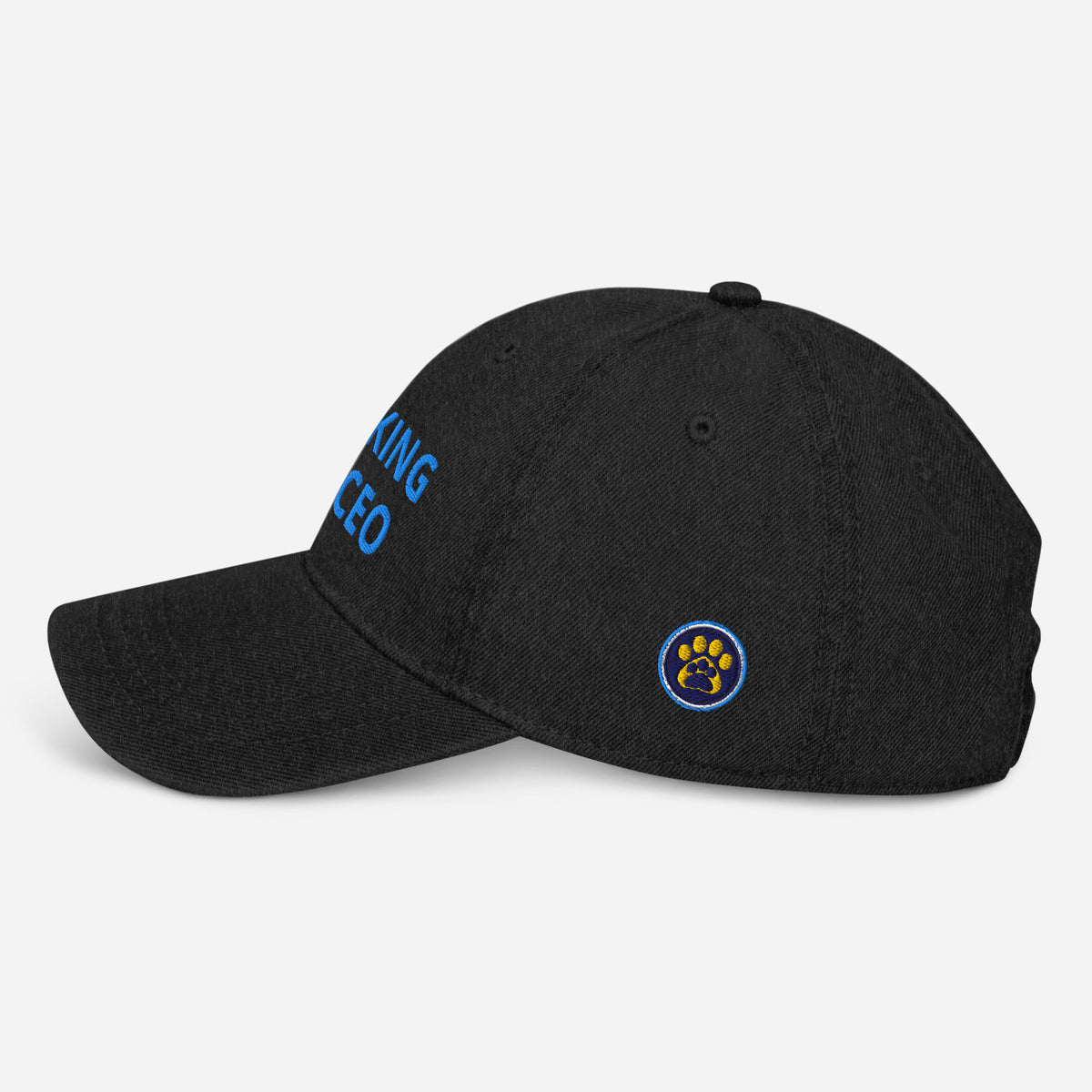 Black baseball cap on a white background