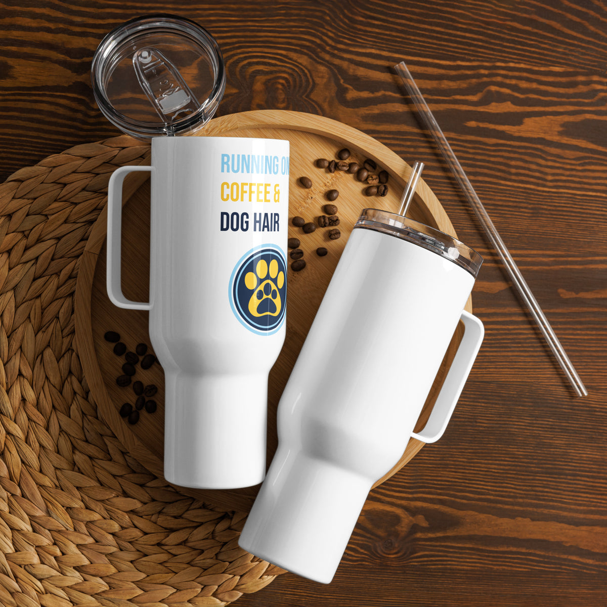 travel mug with a handle